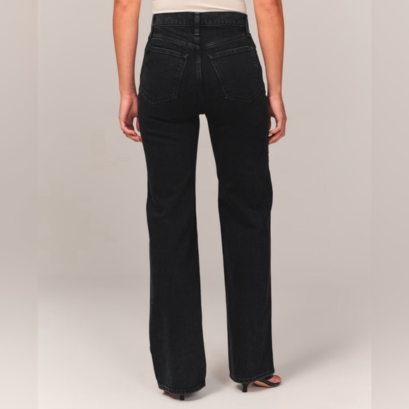 A&F high-rise 90s relaxed jeans, black size 26 - Picture 2 of 5